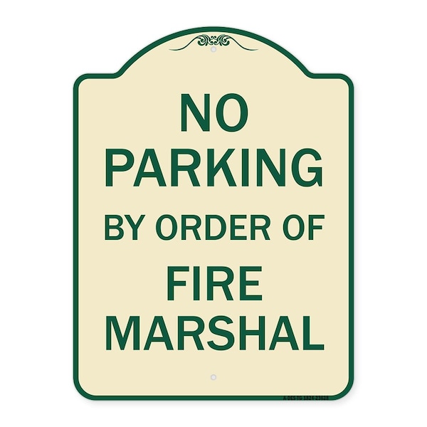 Signmission No Parking by Order of Fire Marshal Heavy-Gauge Aluminum Sign, 24" x 18", TG-1824-23628 A-DES-TG-1824-23628 - main